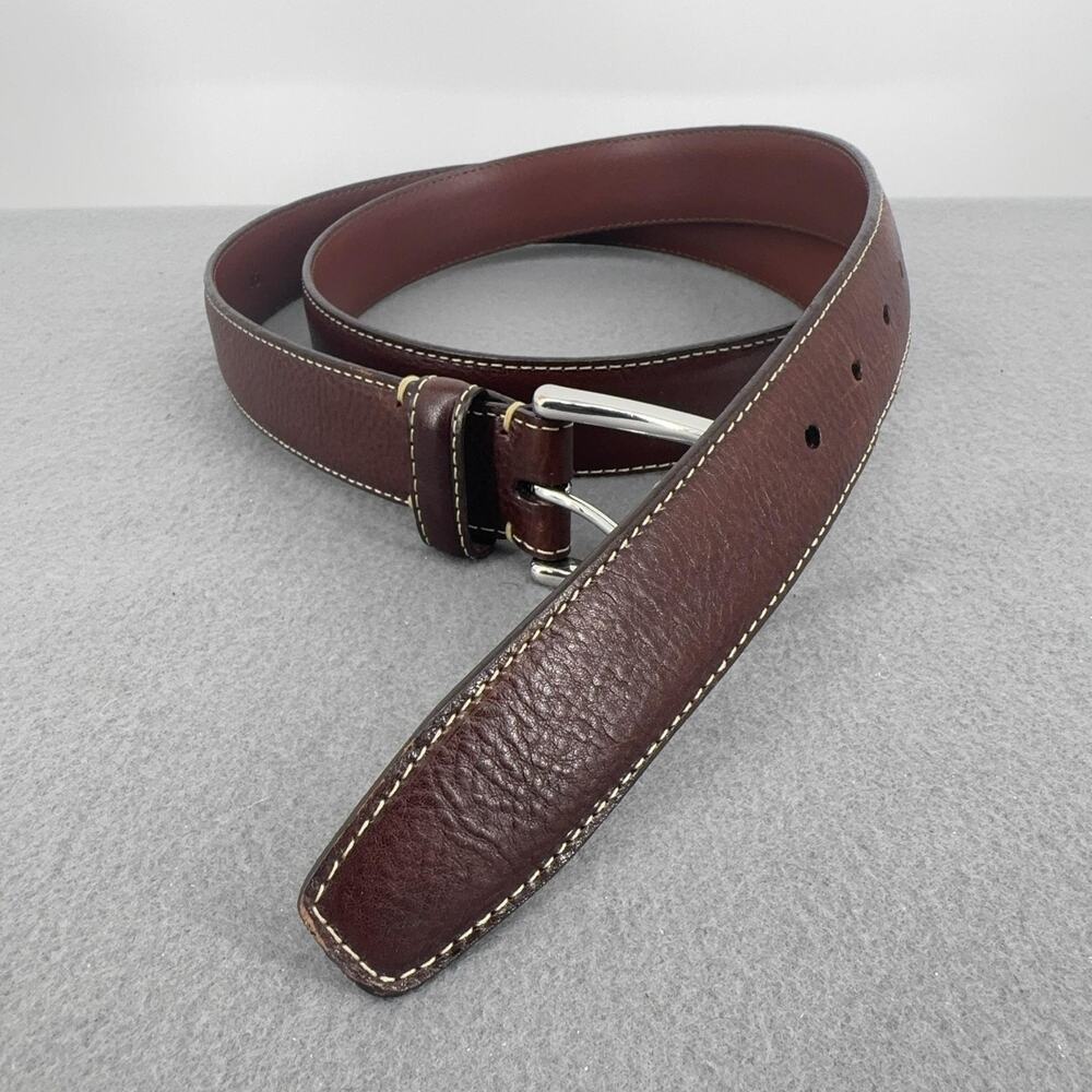 Torino Leather Co Mens Brown Tumbled Cowhide Belt Size 46 Made USA 61551
